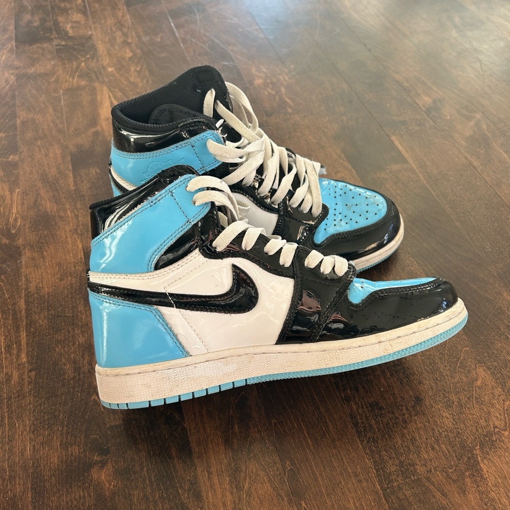 Nike Air Jordan Highs, light blue, black, white